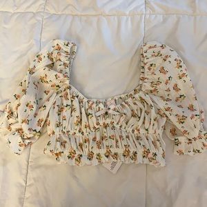 For Love & Lemons cropped floral shirt